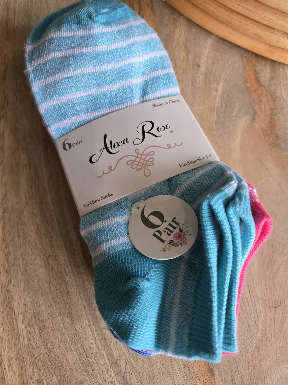 Women's No-Show Socks - Turquoise, Pink & Purple (6 Pair)